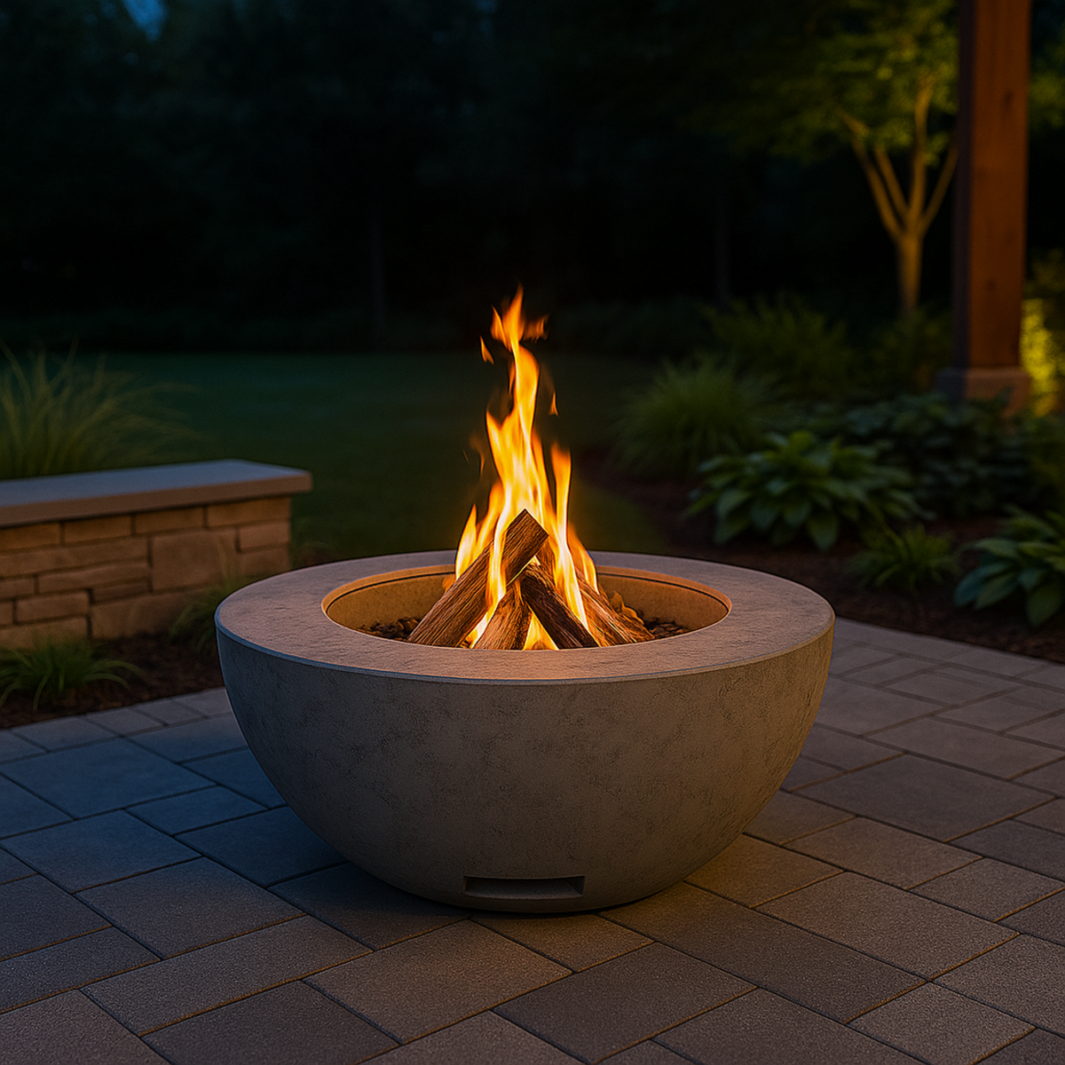 Phoenix Precast Products Round Fire Pit Enclosure + Smokeless Fire Pit Insert