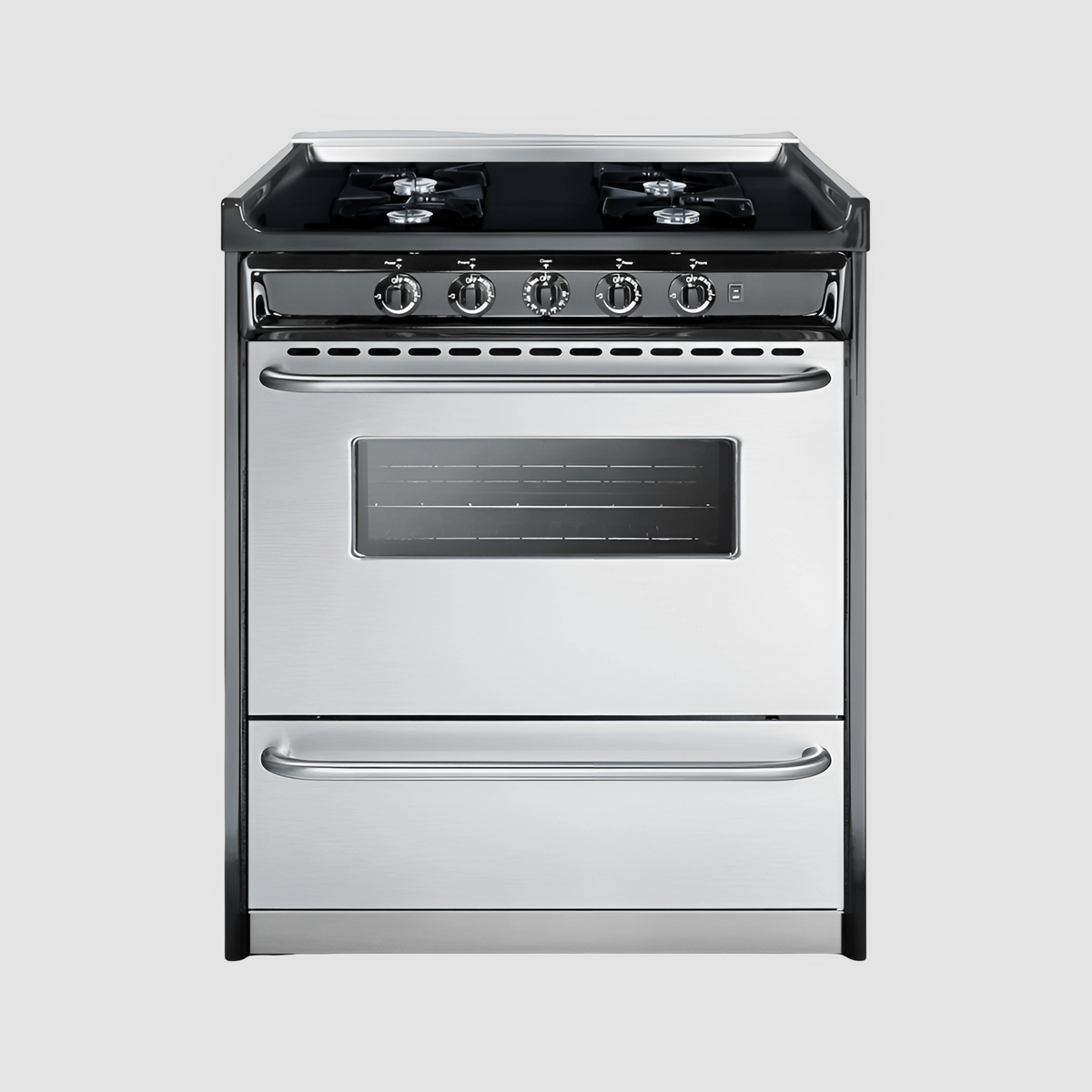 Summit 20" Wide Gas Range, Open Burners TNM1107BRW