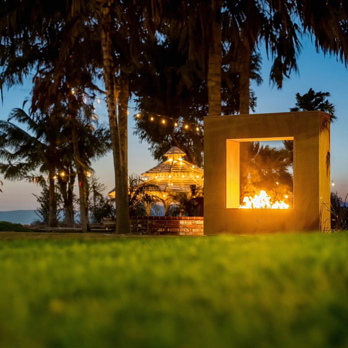 The Outdoor Plus Williams Outdoor Fireplace - Corten Steel
