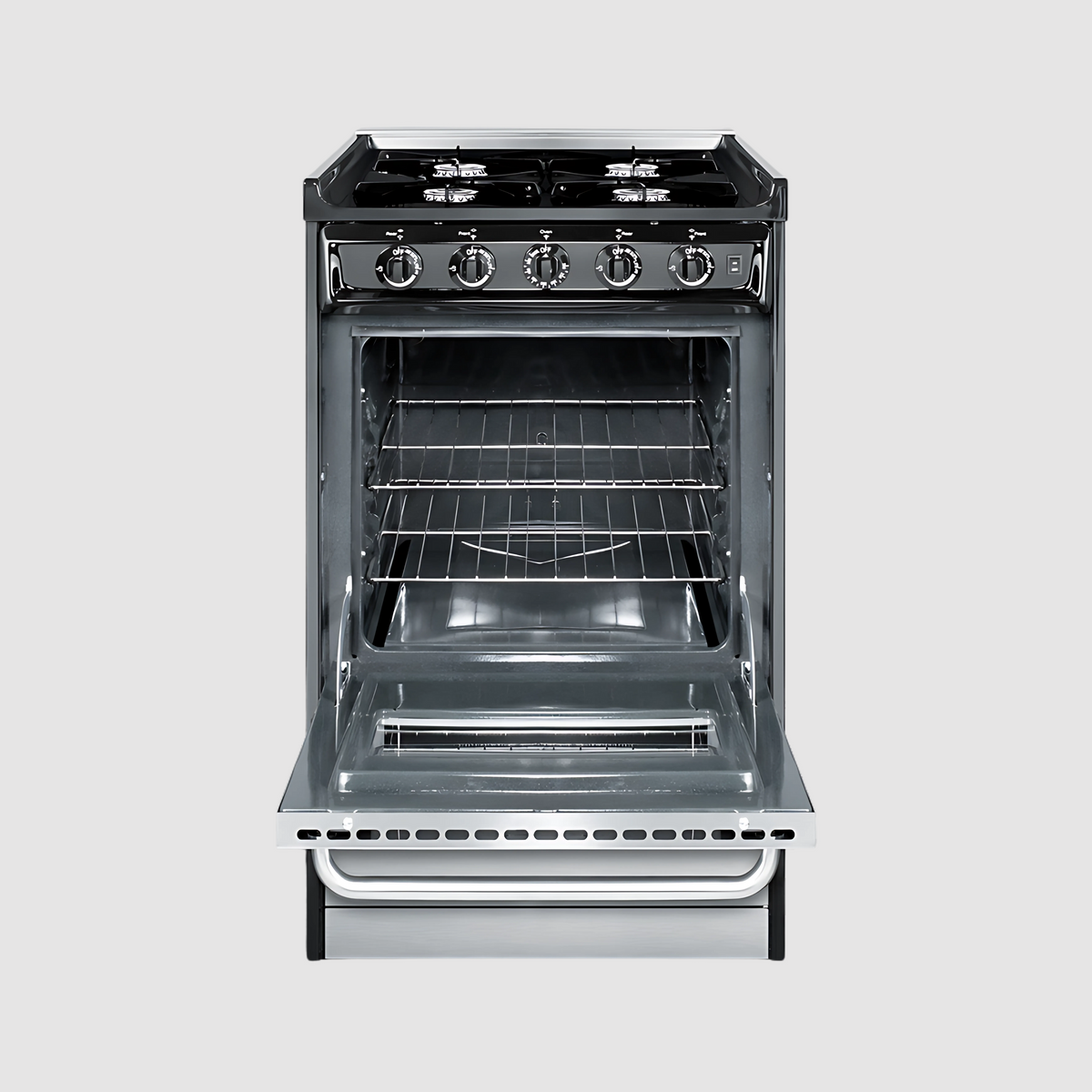 Summit 20" Wide Gas Range, Open Burners TNM1107BRW