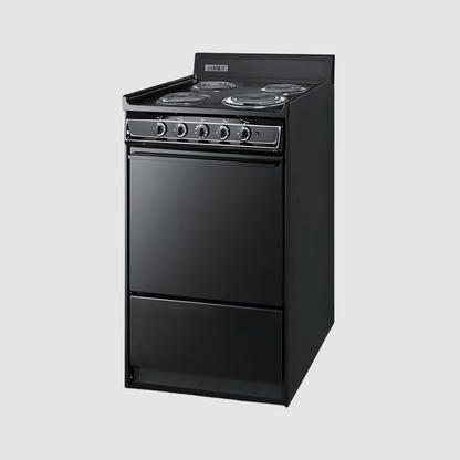 Summit 20" Wide Electric Coil Top Range  with 4 Iches Backguard WEM110