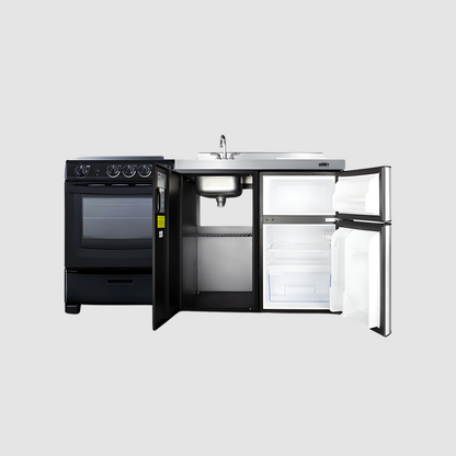 Summit 63" Wide All-in-One Kitchenette with Electric Range ACK63ELSTB