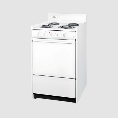 Summit 20" Wide Electric Coil Top Range  with 4 Iches Backguard WEM110