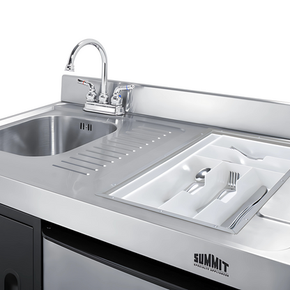 Summit 63" Wide All-in-One Kitchenette with Electric Range ACK63ELSTB