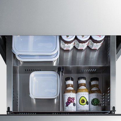 Summit 15" and 24" Wide 2-Drawer All-Refrigerator, ADA Compliant (Panels Not Included) ADRD24PNR ADRD15PNR