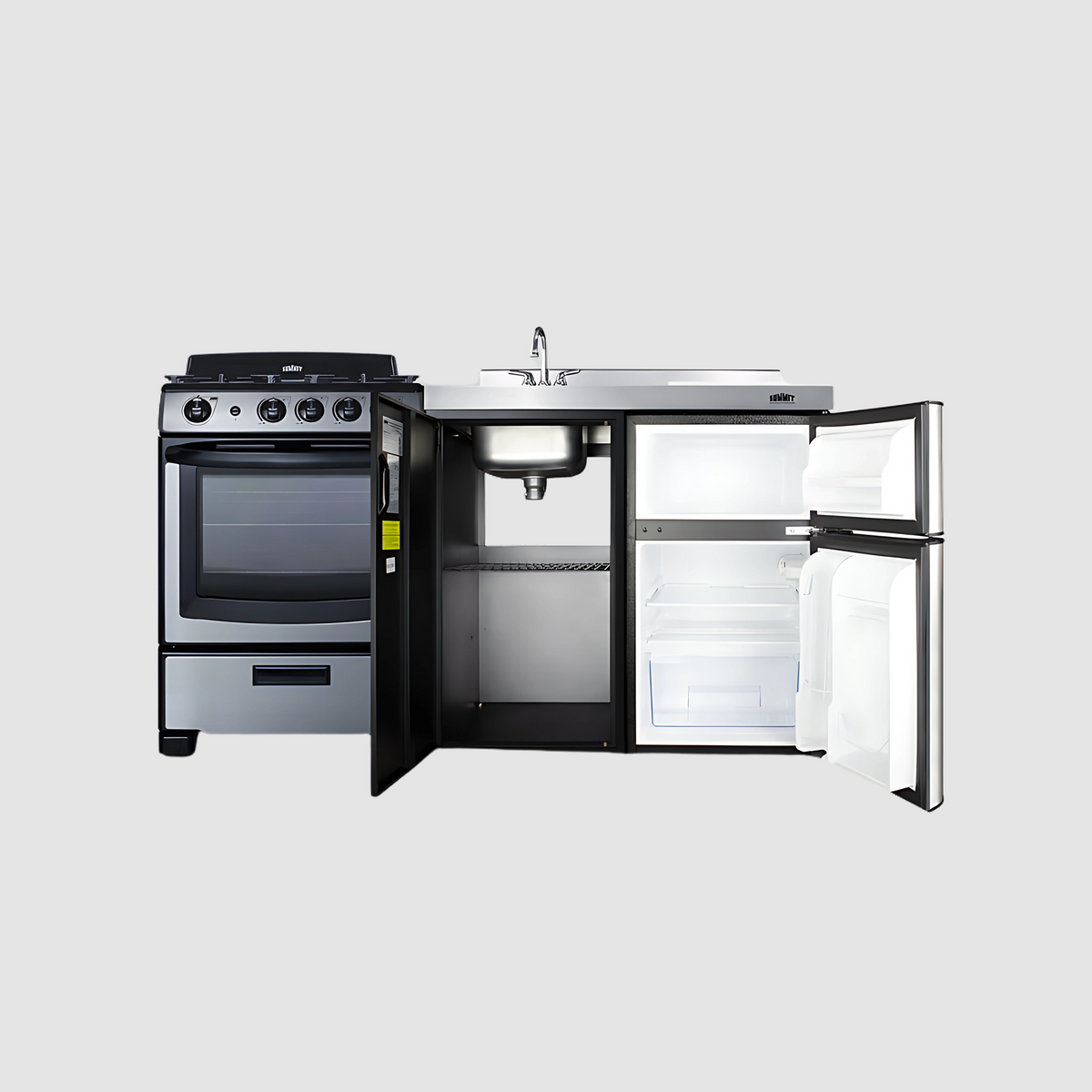 Summit 63" Wide All-in-One Kitchenette with Electric Range ACK63ELSTB