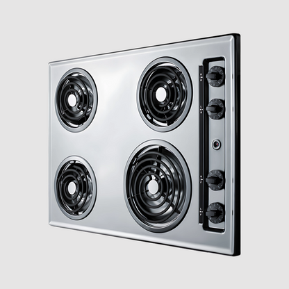 Summit 24" Wide 230V 4-Burner Coil Cooktop ZEL03