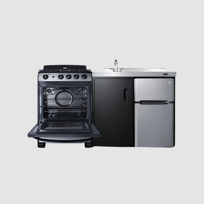 Summit 63" Wide All-in-One Kitchenette with Electric Range ACK63ELSTB