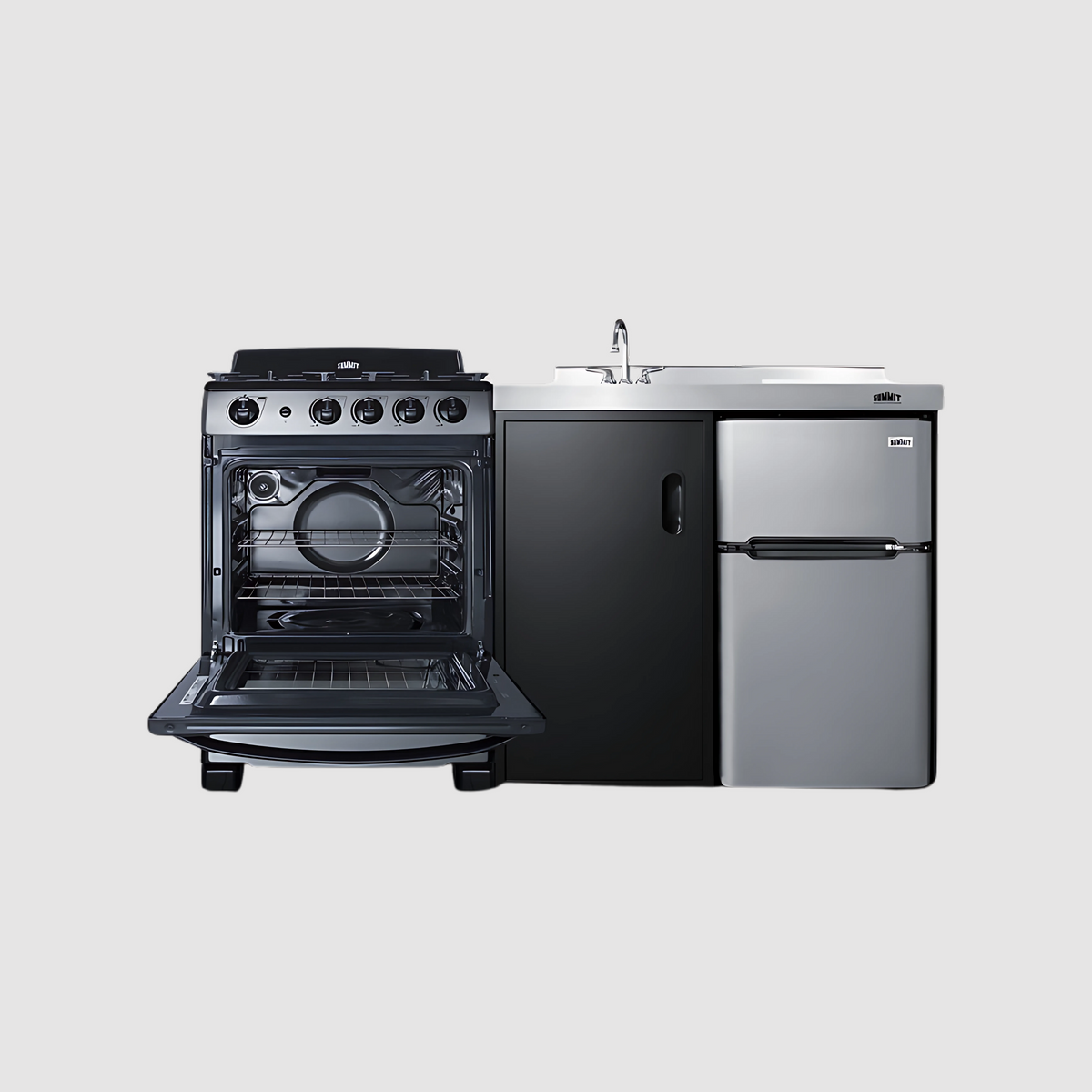 Summit 63" Wide All-in-One Kitchenette with Electric Range ACK63ELSTB