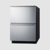 Summit 15" and 24" Wide 2-Drawer All-Refrigerator, ADA Compliant (Panels Not Included) ADRD24PNR ADRD15PNR