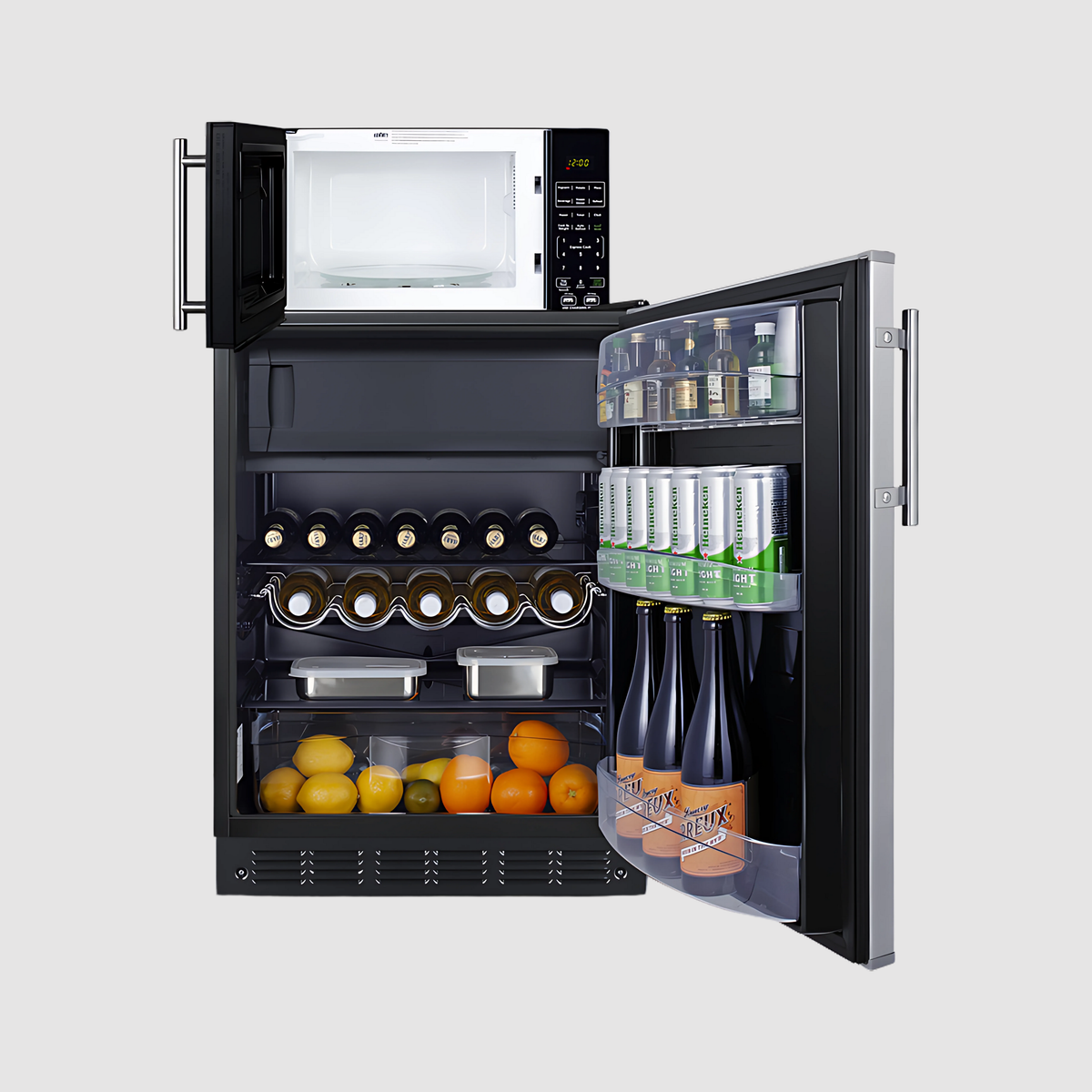 Summit Microwave/Refrigerator-Freezer Combination with Allocator MRF66BK2SSA