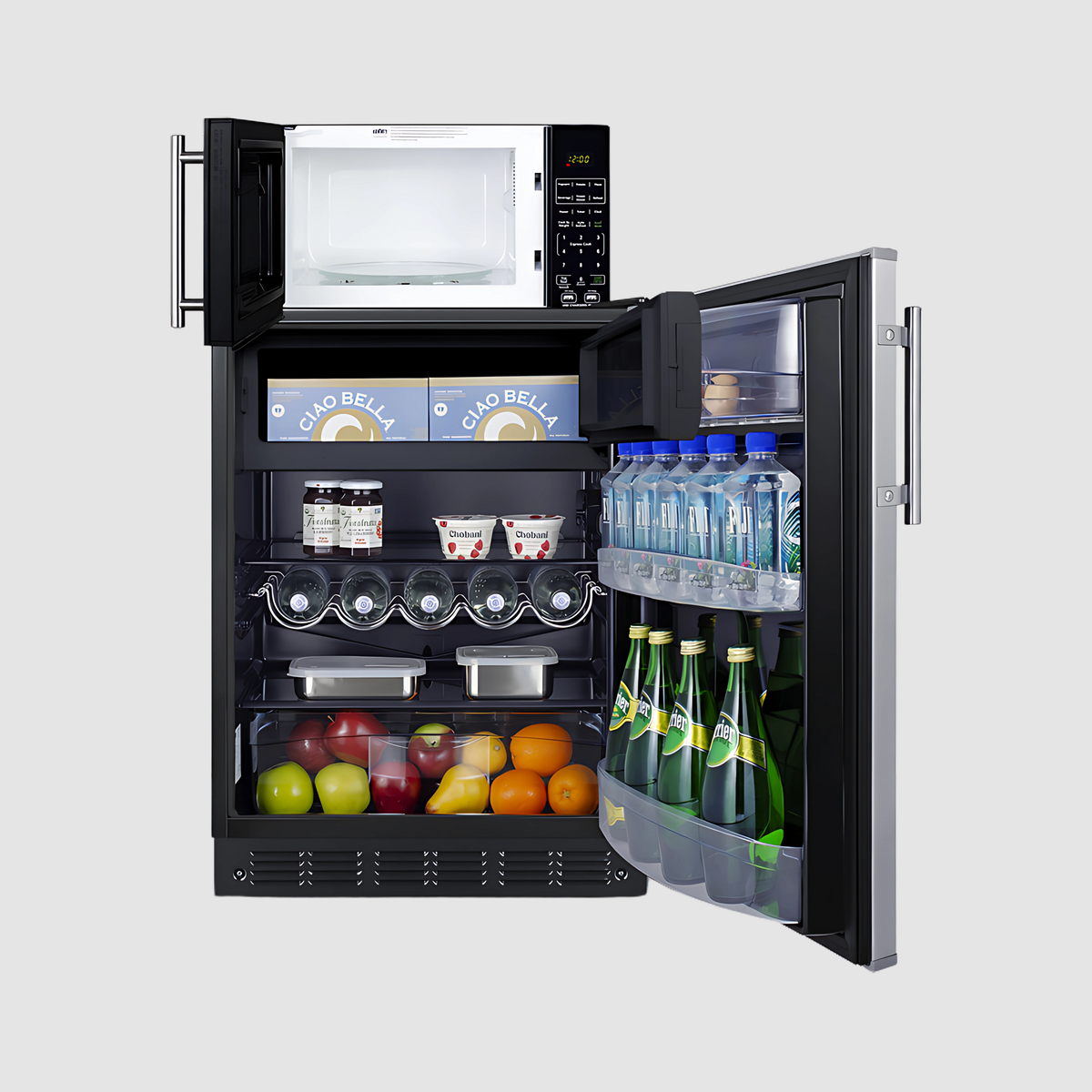Summit Microwave/Refrigerator Combination with Allocator MRF708BLSSA