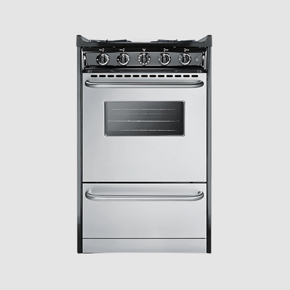 Summit 20" Wide Gas Range, Open Burners TNM1107BRW
