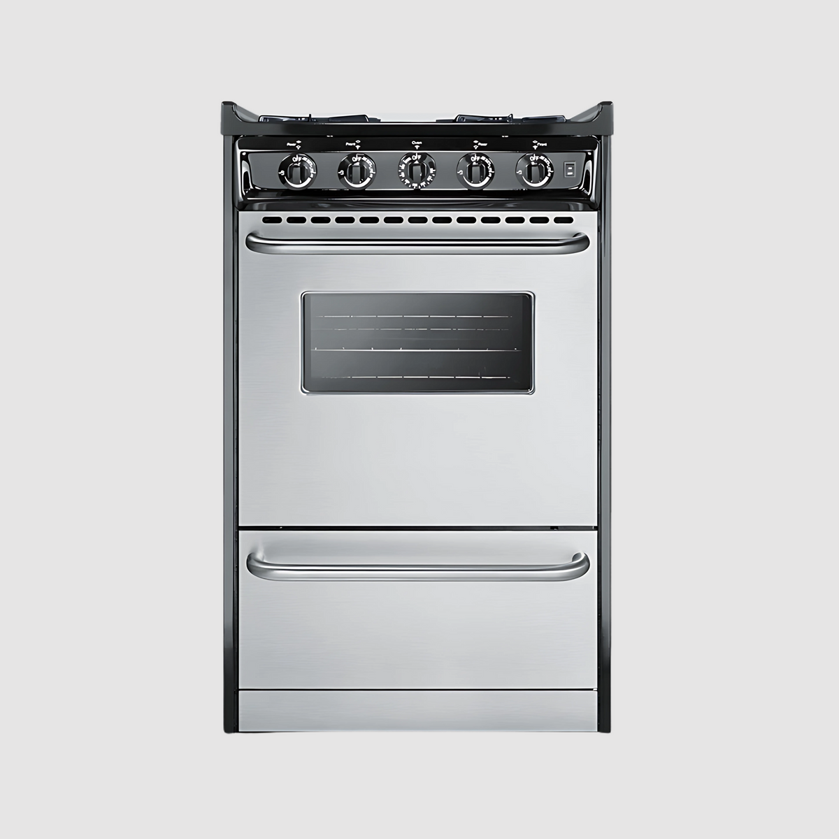 Summit 20" Wide Gas Range, Open Burners TNM1107BRW