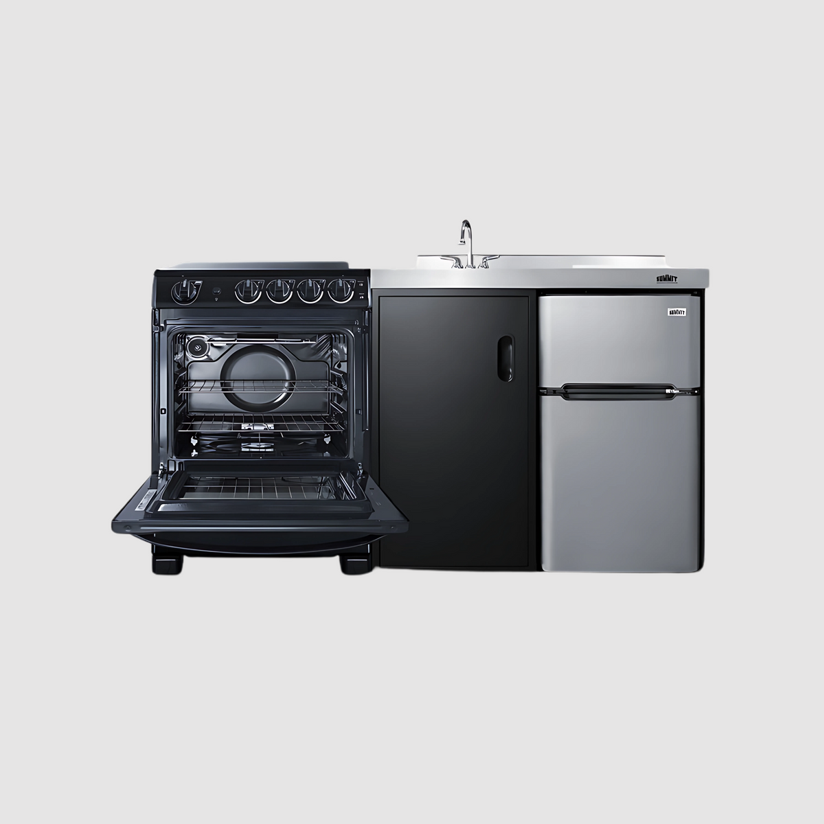 Summit 63" Wide All-in-One Kitchenette with Electric Range ACK63ELSTB