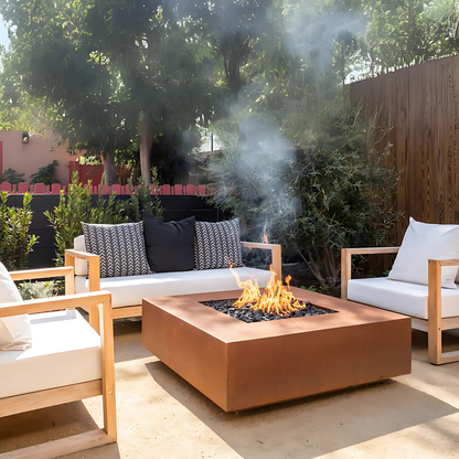 The Outdoor Plus Cabo Square Fire Pit - Powder Coat