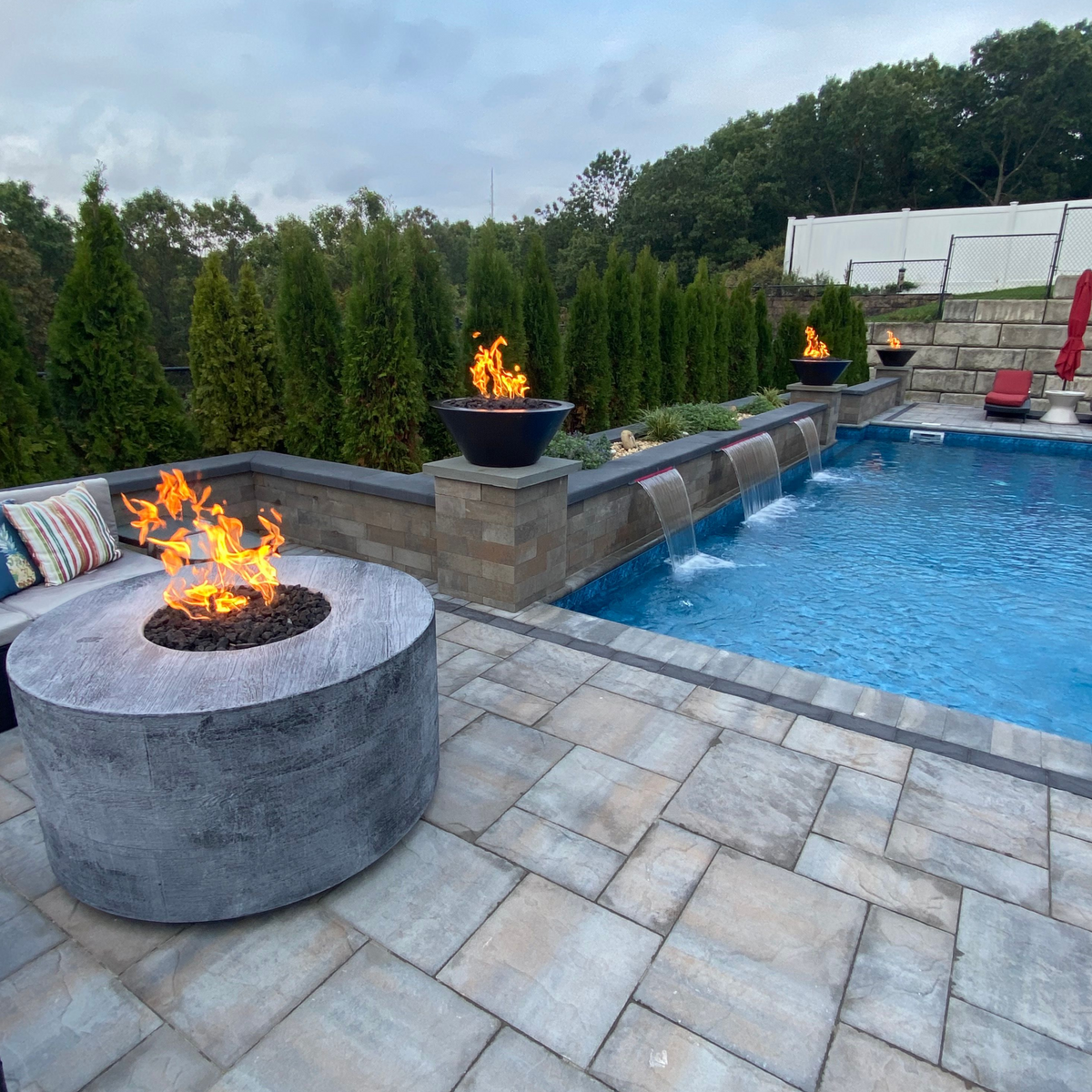 The Outdoor Plus Florence Fire Pit - 20″ Tall GFRC Concrete