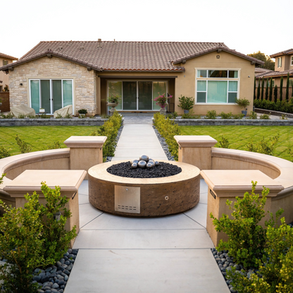 The Outdoor Plus Florence Fire Pit - 12″ Tall GFRC Concrete