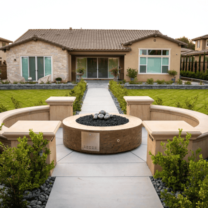 The Outdoor Plus Florence Fire Pit - 20″ Tall GFRC Concrete