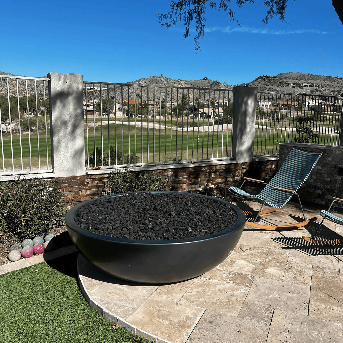 The Outdoor Plus Sedona Fire Pit - Narrow Ledge - 15” Tall GFRC Concrete