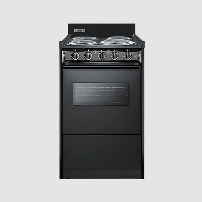 Summit 20" Wide Electric Coil Top Range  with 4 Iches Backguard WEM110