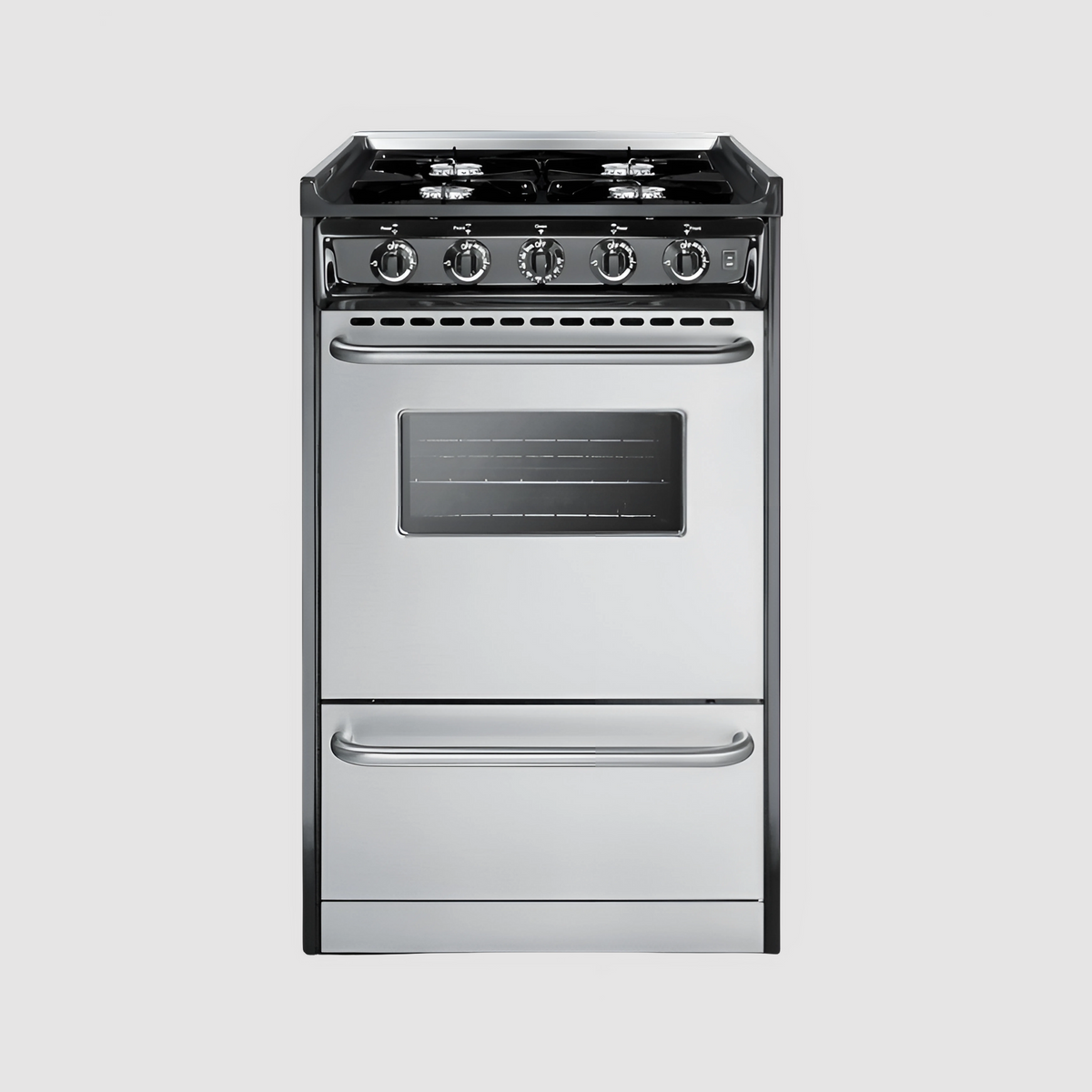 Summit 20" Wide Gas Range, Open Burners TNM1107BRW