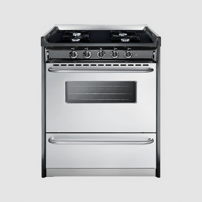 Summit 20" Wide Gas Range, Open Burners TNM1107BRW