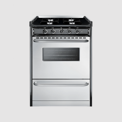 Summit 20" Wide Gas Range, Open Burners TNM1107BRW