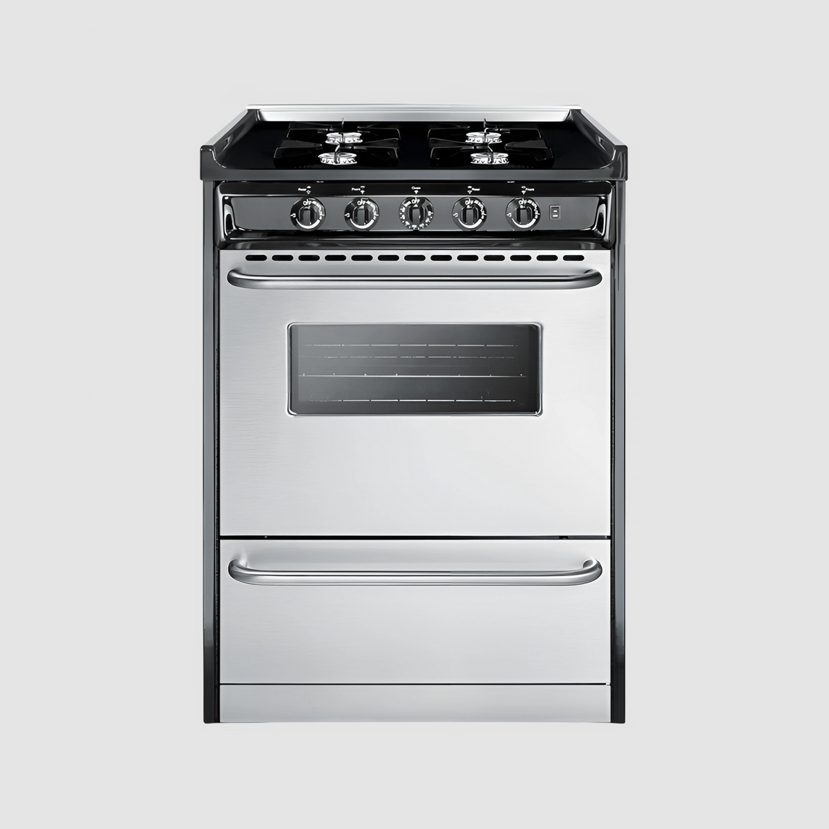 Summit 20" Wide Gas Range, Open Burners TNM1107BRW