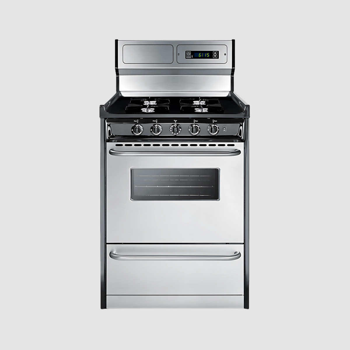 Summit 20" Wide Gas Range, Open Burners TNM1107BRW