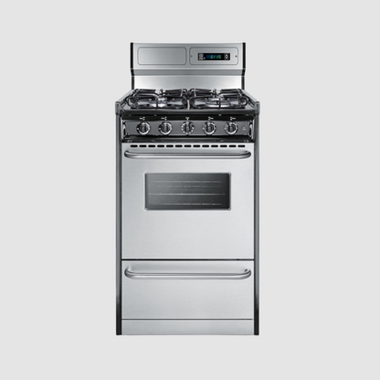 Summit 20" Wide Gas Range, Open Burners TNM1107BRW