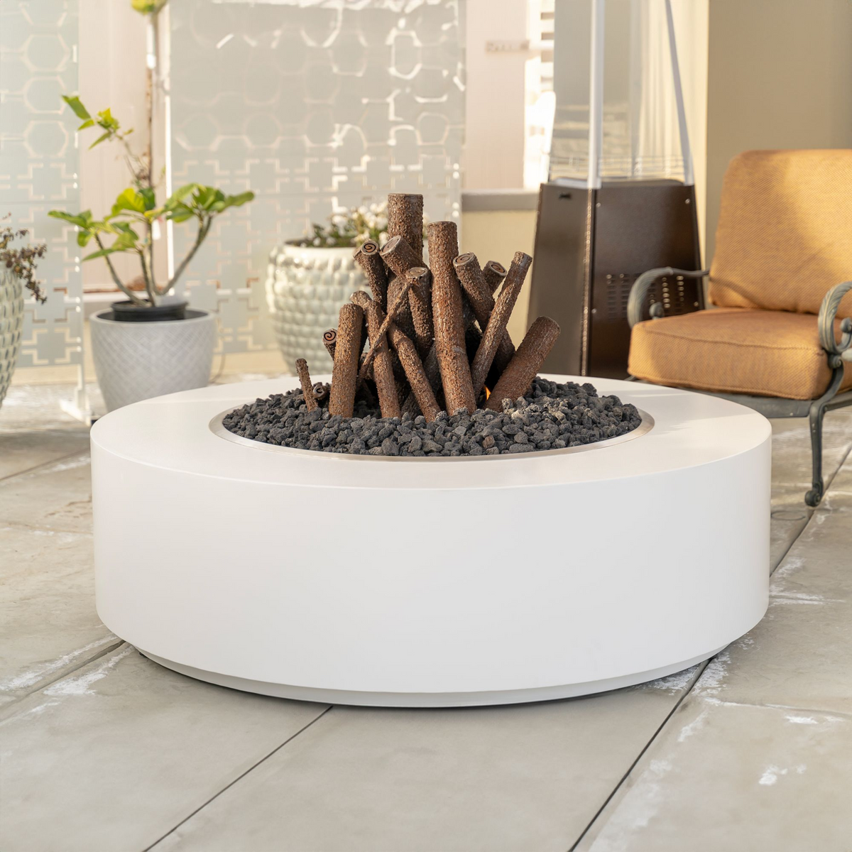 The Outdoor Plus Unity Round Fire Pit - 24″ Tall Powder Coat Steel