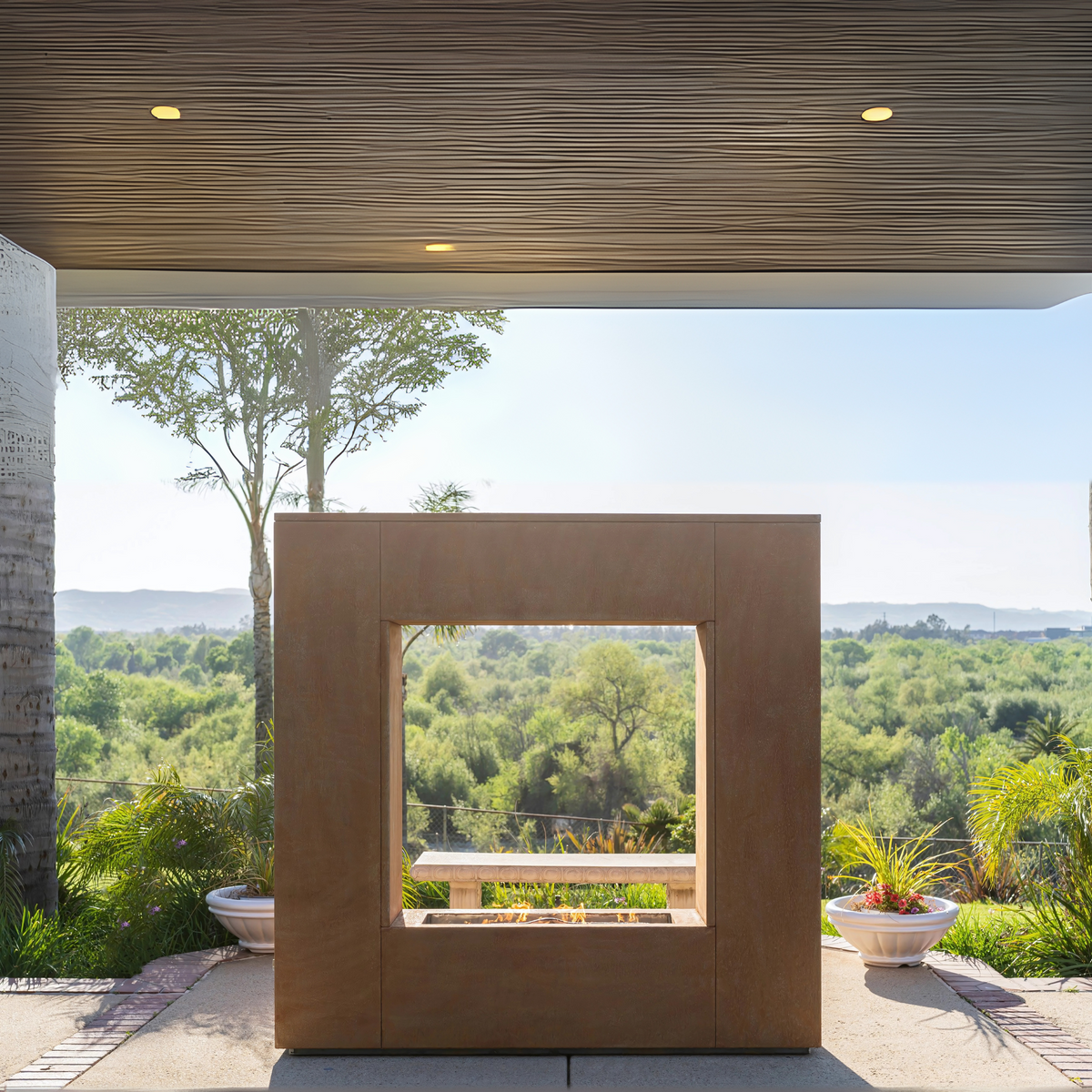 The Outdoor Plus Williams Outdoor Fireplace - Corten Steel